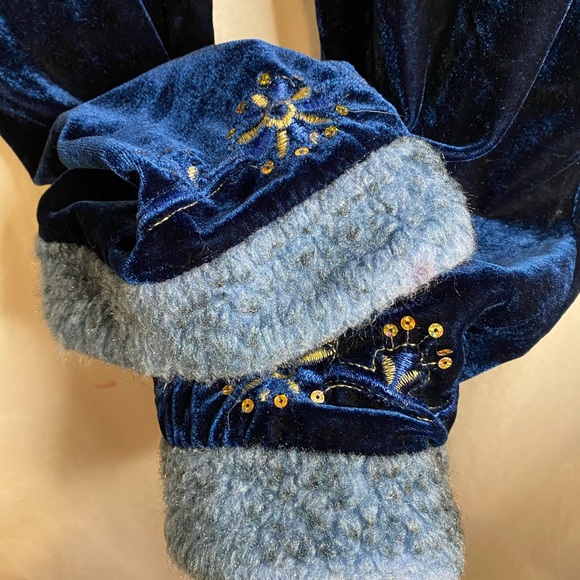 Vintage miss rana blue velvet pants - Picture 3 of 6